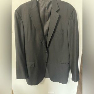 Ermenegildo Zegna Suit Jacket Mens 45L (54L EU)Striped Blazer Charcoal Gray Wool